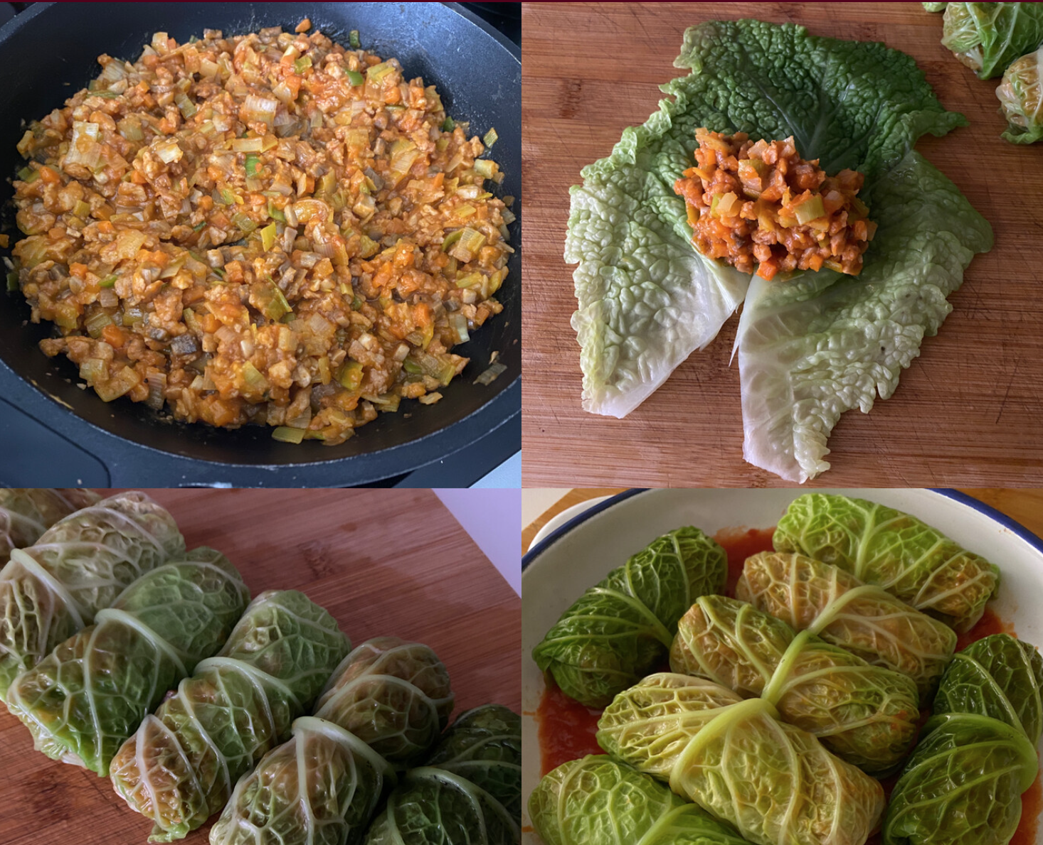 Rollitos de col con soja texturizada